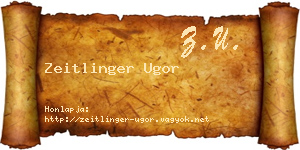 Zeitlinger Ugor névjegykártya